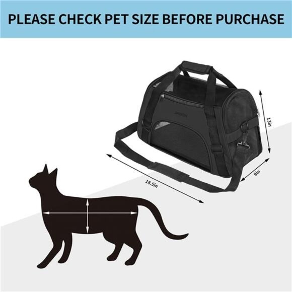 Cat Carrier Soft-Sided Airline Approved Pet Carrier Bag,Pet Travel Carrier - Picture 4 of 8